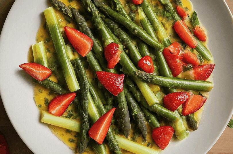 Spargel-mit-Erdbeeren-–-Gruener-Spargel-mit-Erdbeeren Spargel mit Erdbeeren – Grüner Spargel mit Erdbeeren