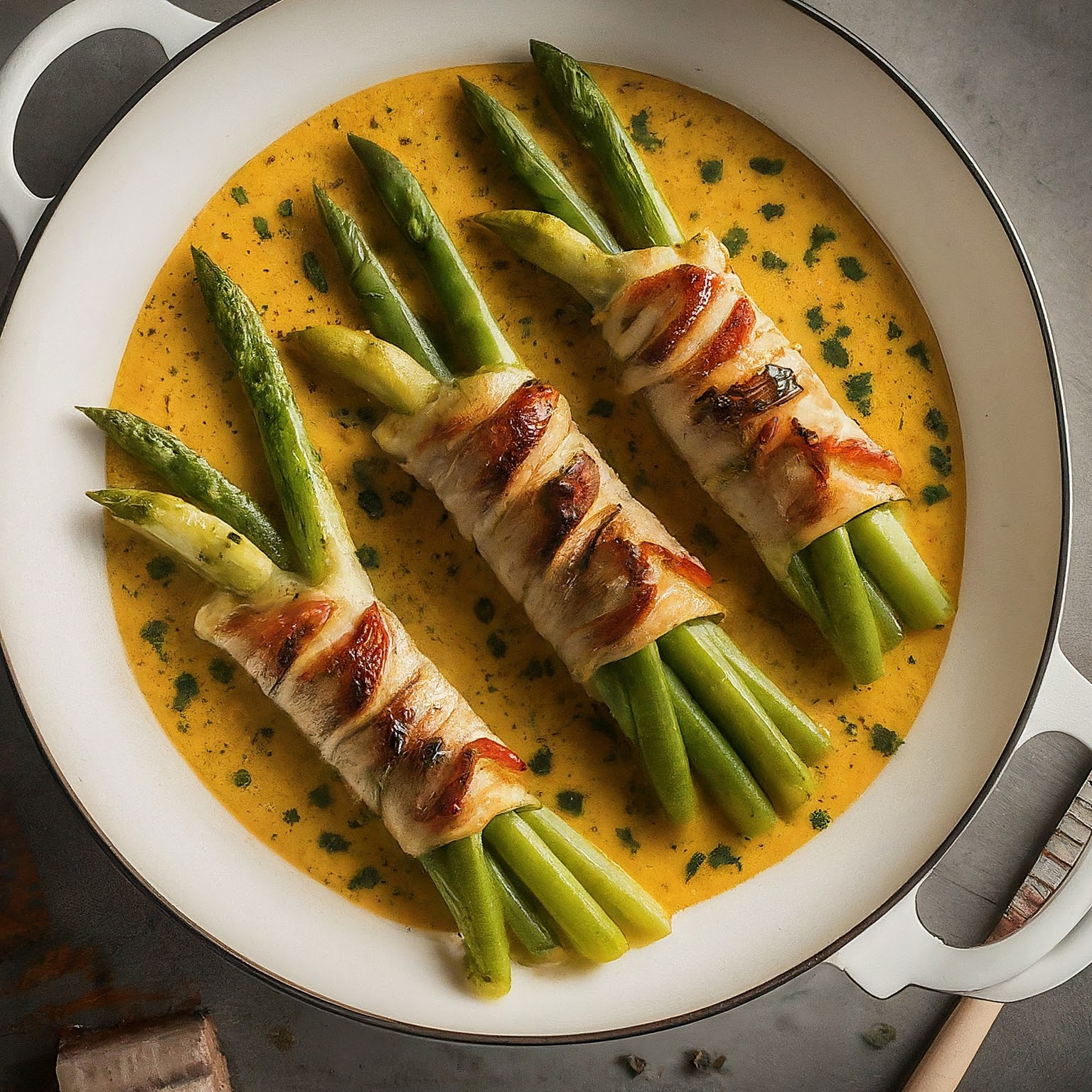 Spargel-mit-Kochschinken-–-Ueberbackene-Spargel-Schinken-Rollen Spargel mit Kochschinken – Überbackene Spargel Schinken Rollen