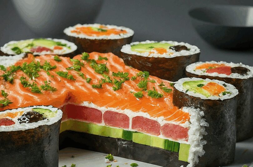 Sushi-Torte-–-Ein-Fest-fuer-die-Augen-und-den-Gaumen Sushi Torte – Ein Fest für die Augen und den Gaumen