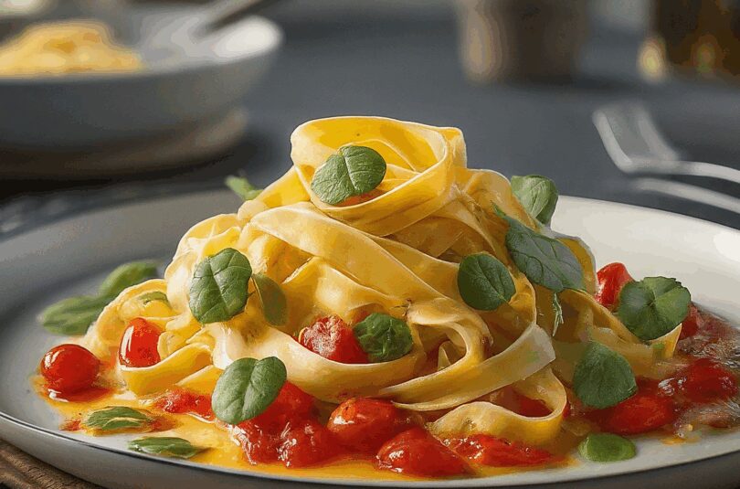 Tagliatelle mit Räucherlachs und Getrockneten Tomaten