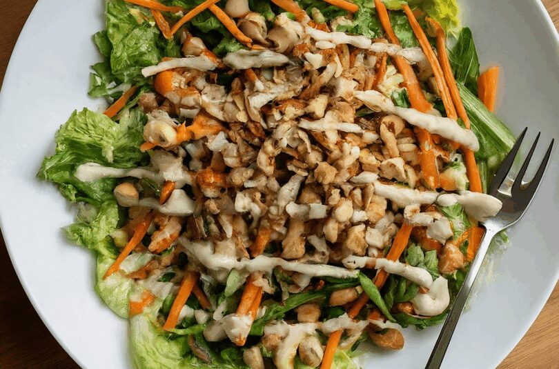 Thai Crunch Salat mit Erdnuss-Dressing