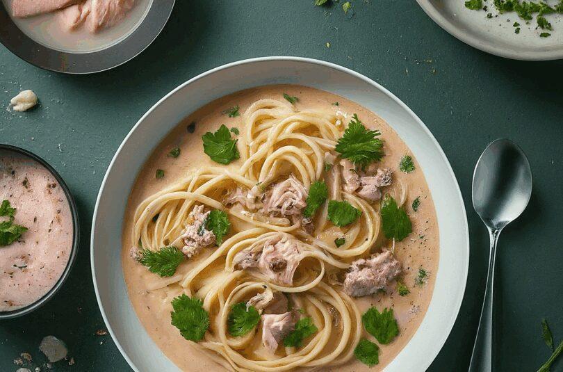 Thunfisch Nudeln – Spaghetti mit Thunfisch Sahne Soße