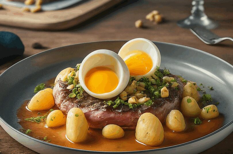 Tiroler Bauerngröstl mit Ei und Gurke