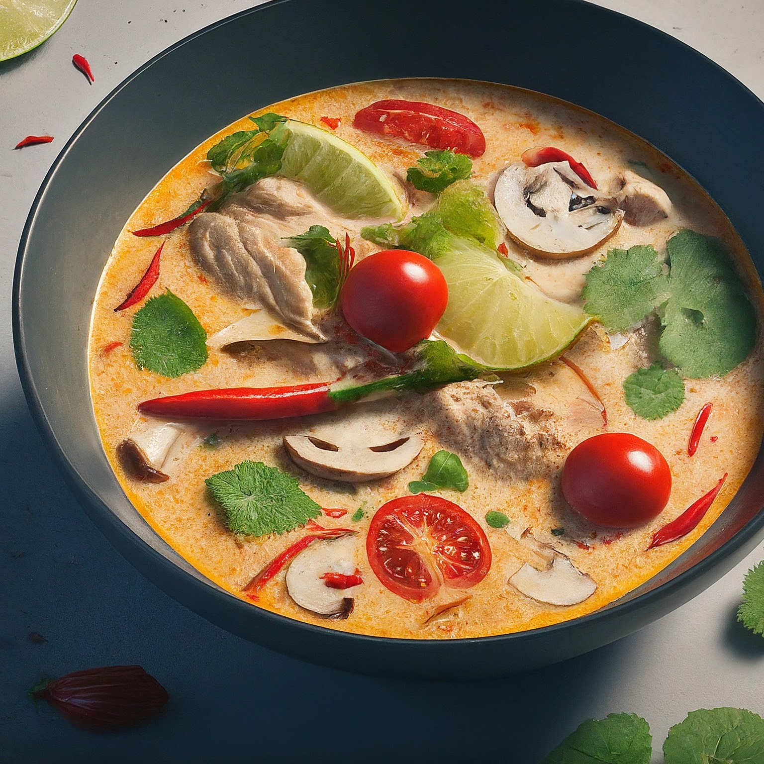 Tom-Kha-Suppe-–-Tom-Kha-Gai-Die-Beruehmte-Huehnersuppe-Mit-Kokosmilch-Und-Galgant Tom Kha Suppe – Tom Kha Gai Die Berühmte Hühnersuppe Mit Kokosmilch Und Galgant