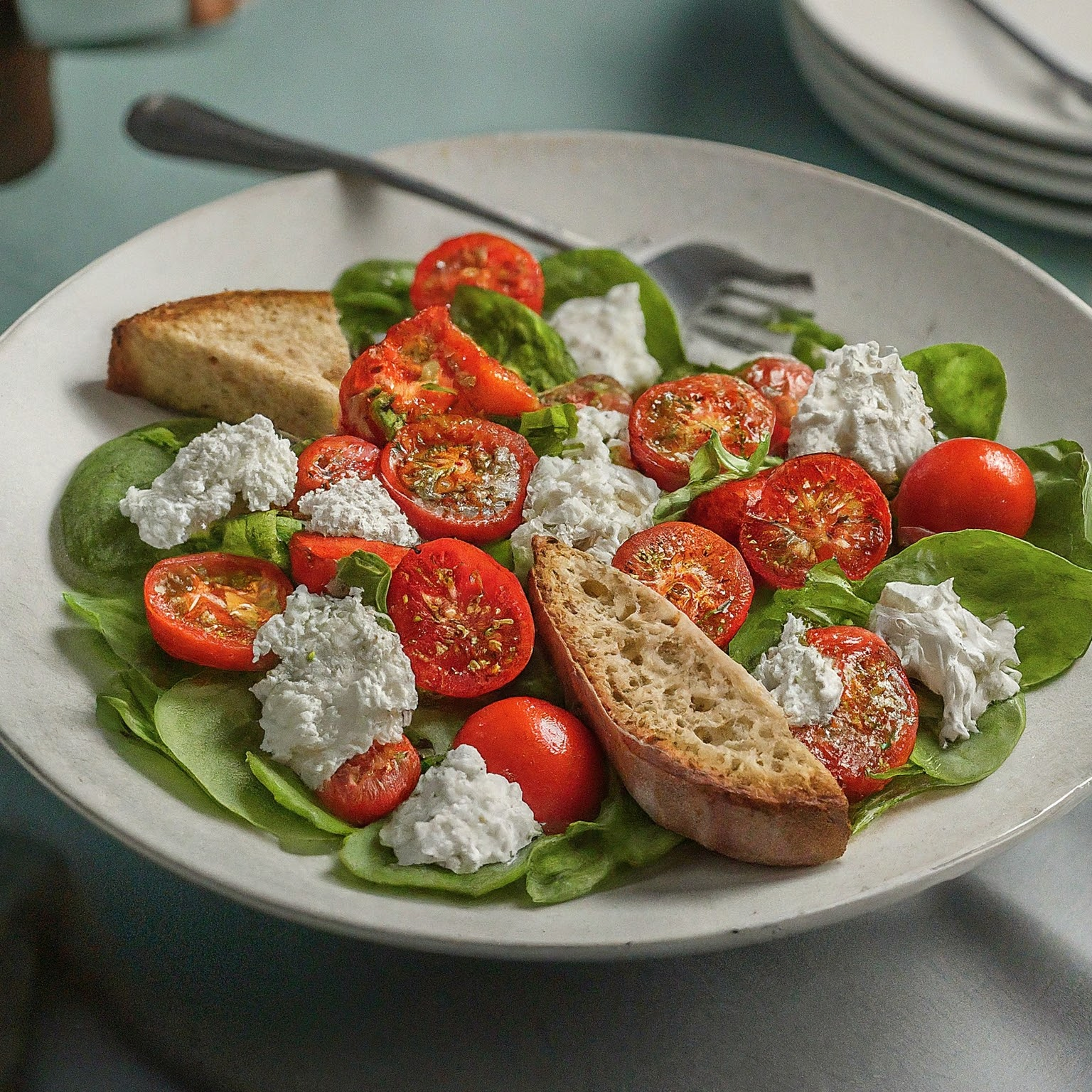 Tomaten-Brot-Salat-mit-Schafskaese Tomaten Brot Salat mit Schafskäse
