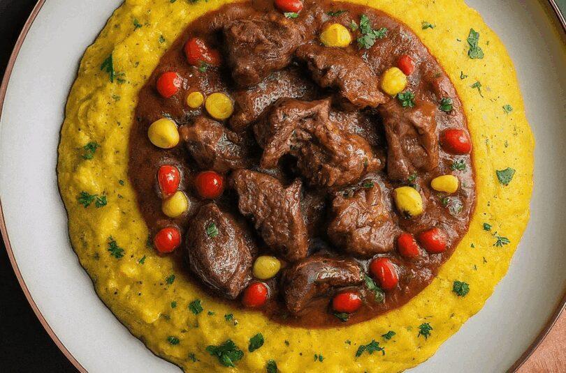 Ugali – Ugali Maisbrei Mit Schweinenacken Und Sosse