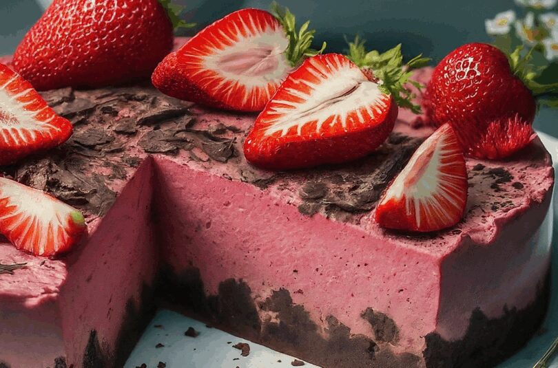 Vegane Erdbeer Schoko Torte