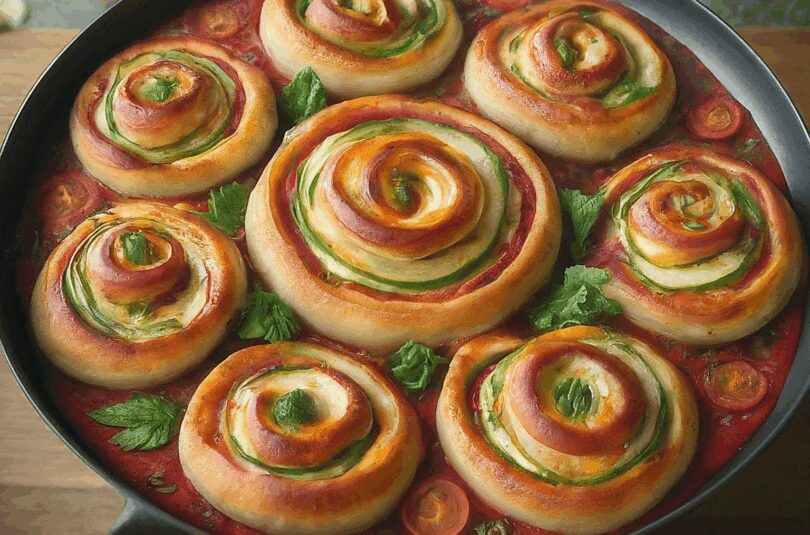 Vegetarische Pizzaschnecken aus Blätterteig
