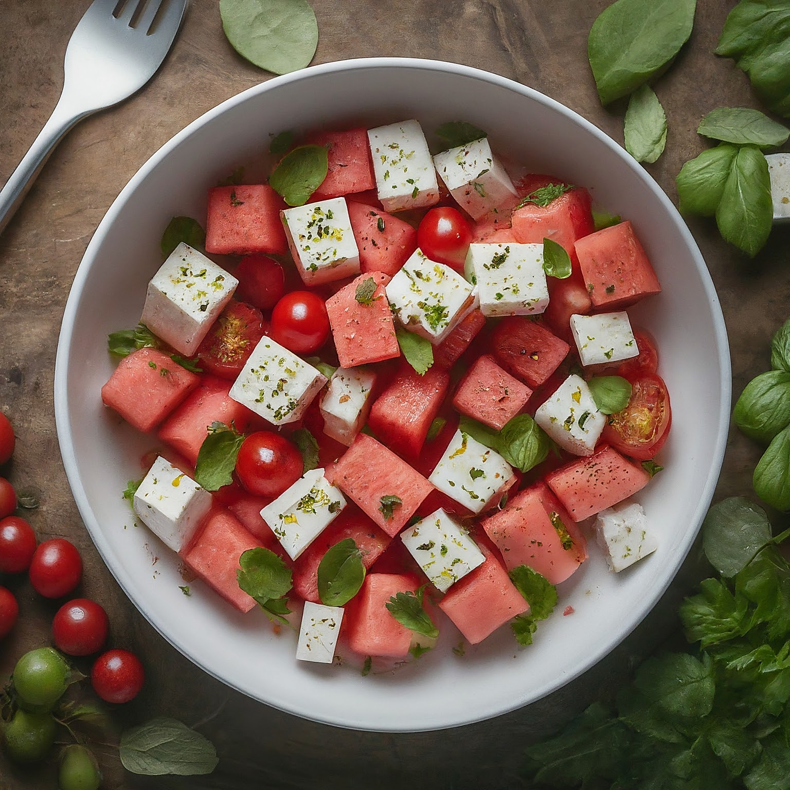 Wassermelone-Feta-Salat-–-Wassermelonensalat-Mit-Feta-Gurke-Und-Tomaten Wassermelone Feta Salat – Wassermelonensalat Mit Feta Gurke Und Tomaten