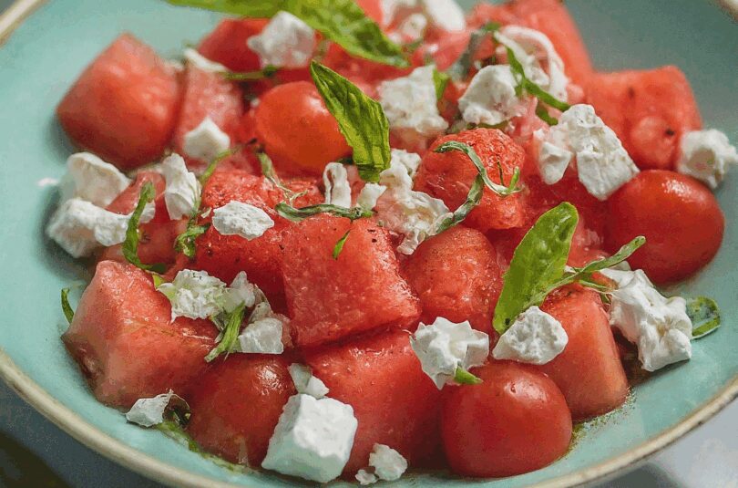 Wassermelonen Salat – Wassermelonensalat Mit Feta Gurke Und Tomaten