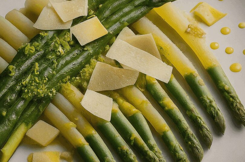 Weißer Spargel mit Butter und Parmesan