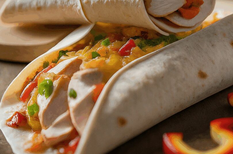 Wraps Füllung Hähnchen – Wraps mit Hähnchen Paprika Zwiebel Füllung