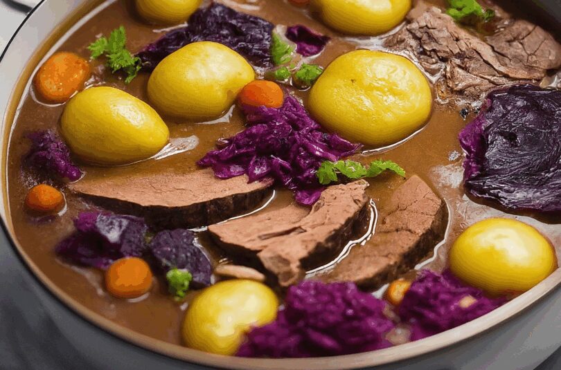 Zart Hart Essen – Sauerbraten Mit Rotkohl Und Kartoffelklößen