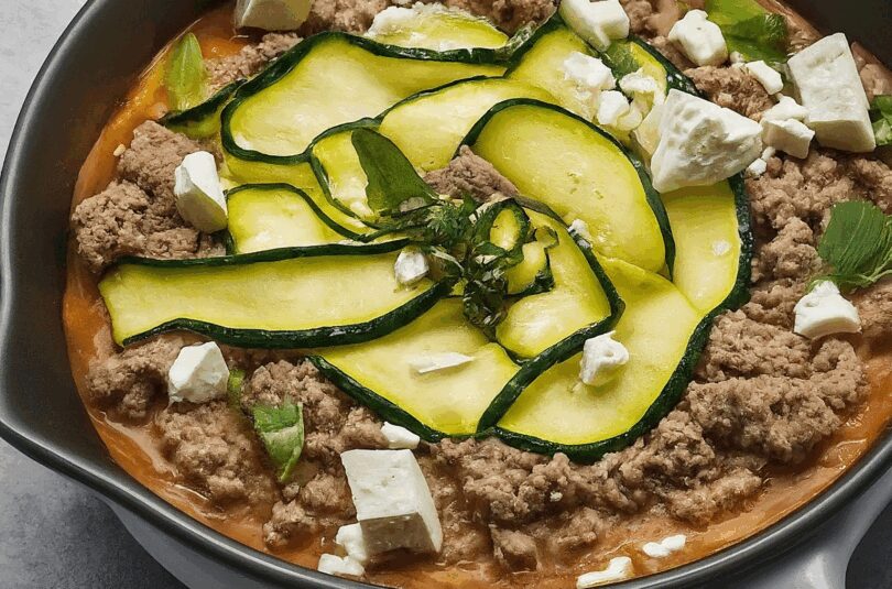 Zucchini Auflauf mit Hackfleisch – Zucchini Hackfleisch Auflauf mit Feta