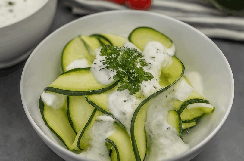 Zucchini Salat mit Joghurt – Zucchinisalat mit Joghurtdressing