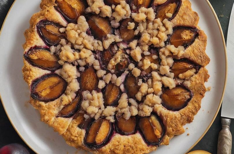 Zwetschgenkuchen Rührteig Und Streusel Blech – Pflaumenkuchen Mit Streuseln Auf Dem Blech
