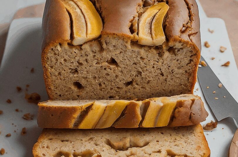 Apfel-Bananenbrot ohne Zucker & Fett