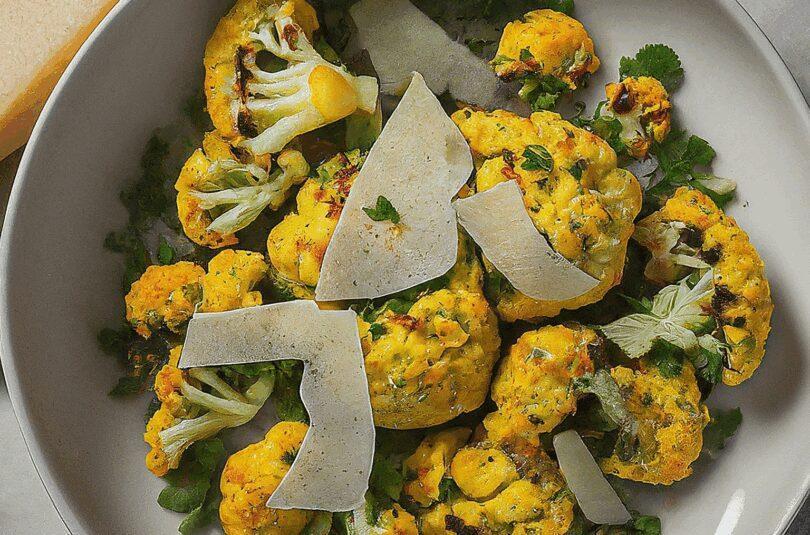 Blumenkohl aus dem Airfryer mit Parmesan und Kräutern