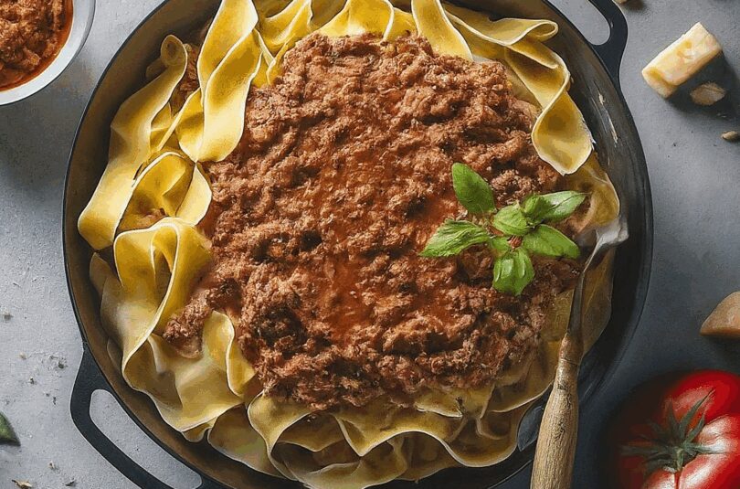 Bolognese Auflauf – Überbackener Nudel Bolognese Auflauf