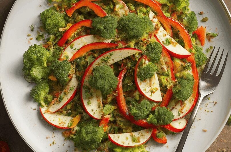 Brokkolisalat Rezept – Brokkoli Paprika Apfel Salat