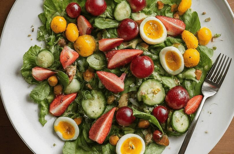 Bunter Sommersalat mit Honig-Senf-Dressing