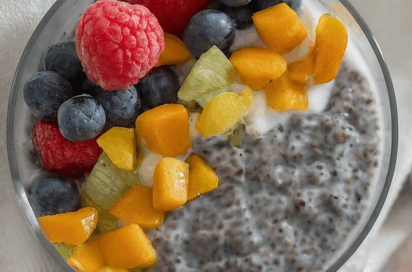 Chia-Pudding-mit-Joghurt-und-Fruechten Chia Pudding mit Joghurt und Früchten