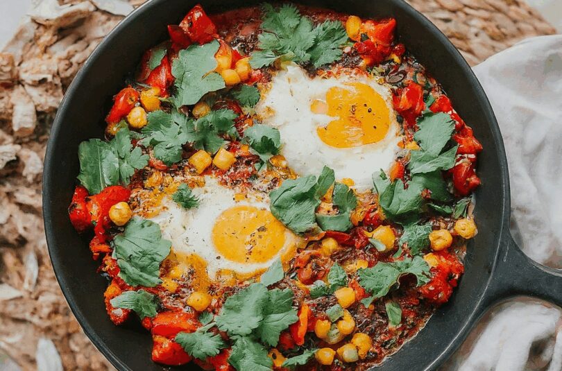 Chia-Shakshuka – Powerfrühstück mit Rewe Zutaten