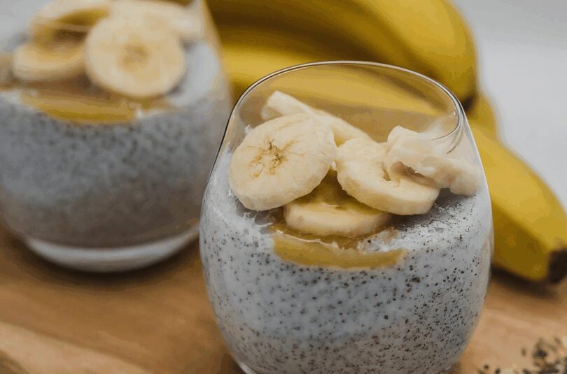 Chiapudding mit Milch – Chia Samen Pudding mit Banane