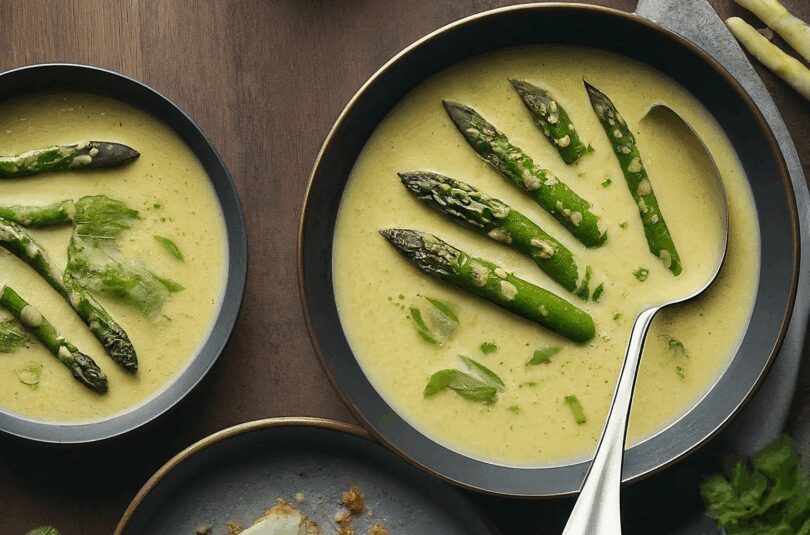 Cremige Spargelsuppe mit frischem Spargel