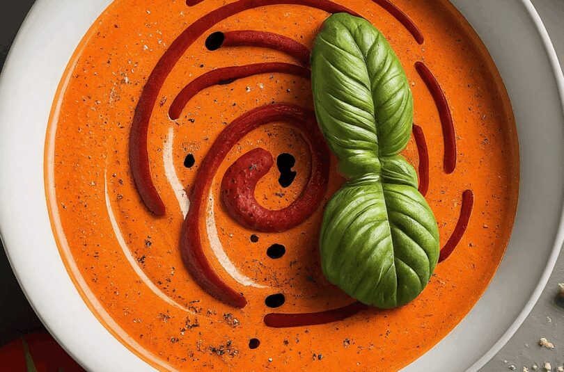 Cremige Tomaten-Suppe mit Basilikum