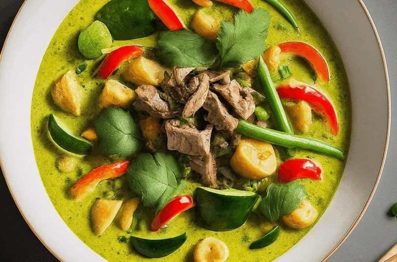 Einfaches-Thai-Gruenes-Curry-mit-Huhn Einfaches Thai Grünes Curry mit Huhn