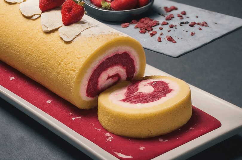 Emmikochteinfach-–-Biskuitrolle-Mit-Erdbeerfuellung Emmikochteinfach – Biskuitrolle Mit Erdbeerfüllung