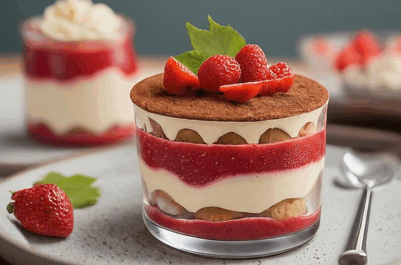 Erdbeer-Tiramisu mit Mascarpone und Sahne