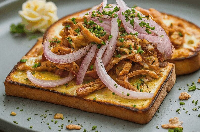 Flammkuchen Toast – Flammkuchen Toast Mit Schinken Und Zwiebeln