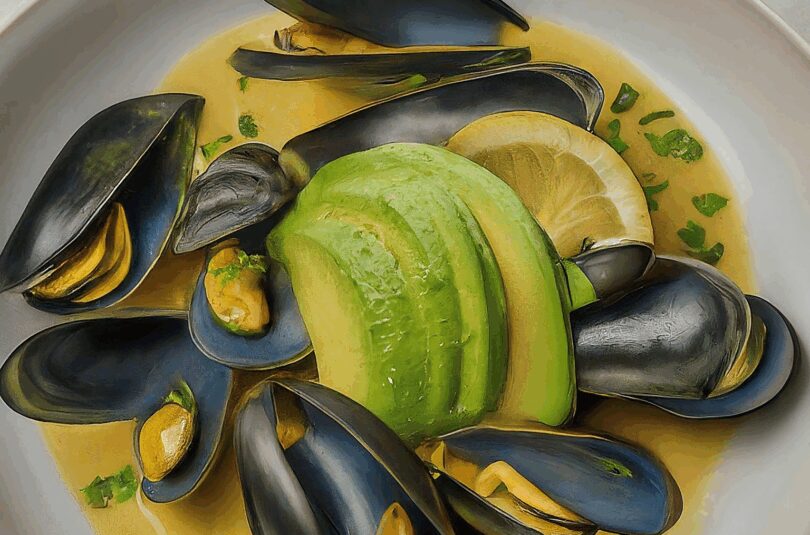 Gebratene Jakobsmuscheln mit Avocado und Zitrone
