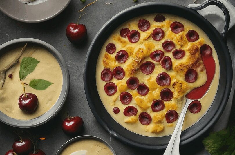 Griessauflauf mit Kirschen