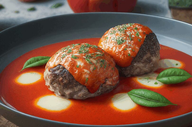 Hackbällchen in Tomatensauce mit Mozzarella