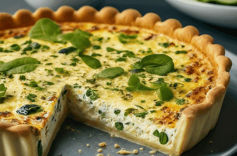 Herzhafte Quiche mit frischen Feigen für Ziegenkäse Liebhaber