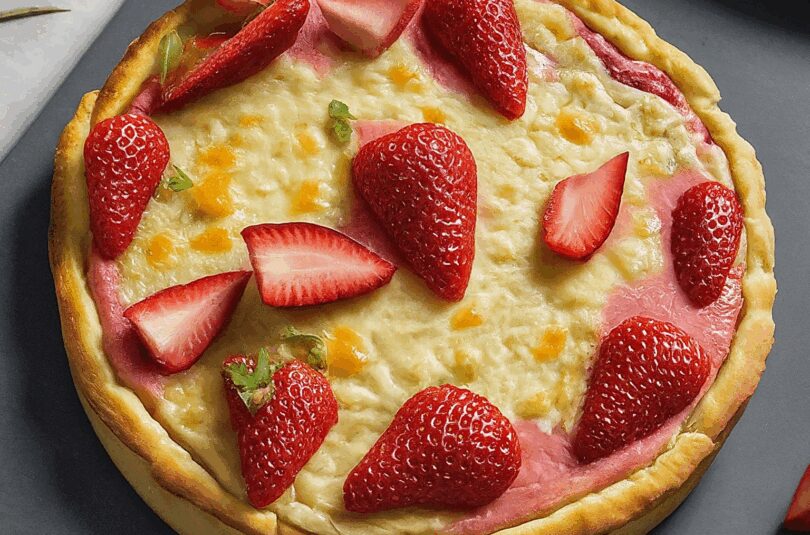 Kaesekuchen-mit-Erdbeeren-–-Erdbeer-Kaesekuchen-Schnitten Käsekuchen mit Erdbeeren – Erdbeer Käsekuchen Schnitten