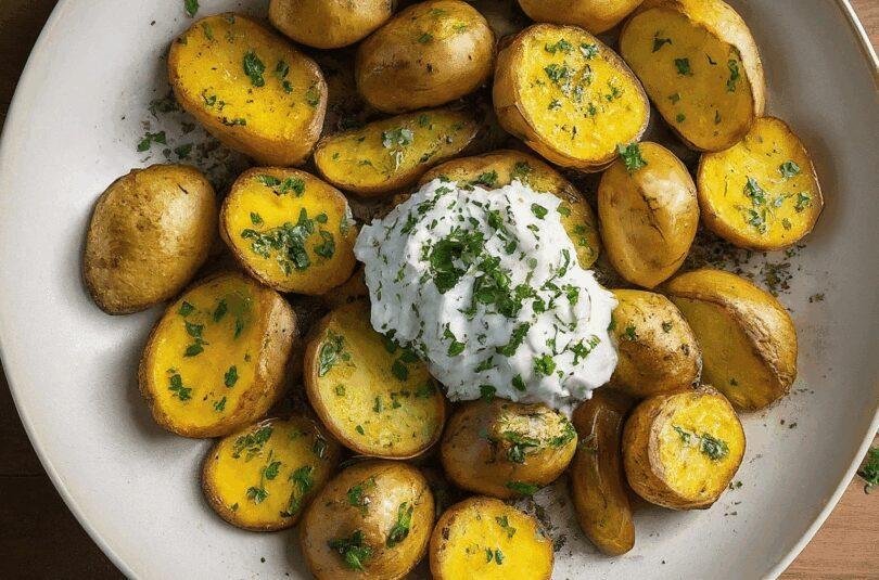 Knusprige Backkartoffeln mit Kräuterquark