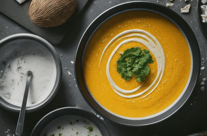 Kürbissuppe mit Ingwer und Kokosmilch