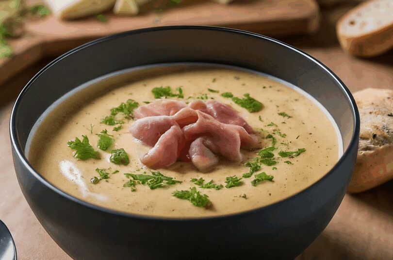 Lauchsuppe Rezept – Käse Lauch Suppe mit Hackfleisch