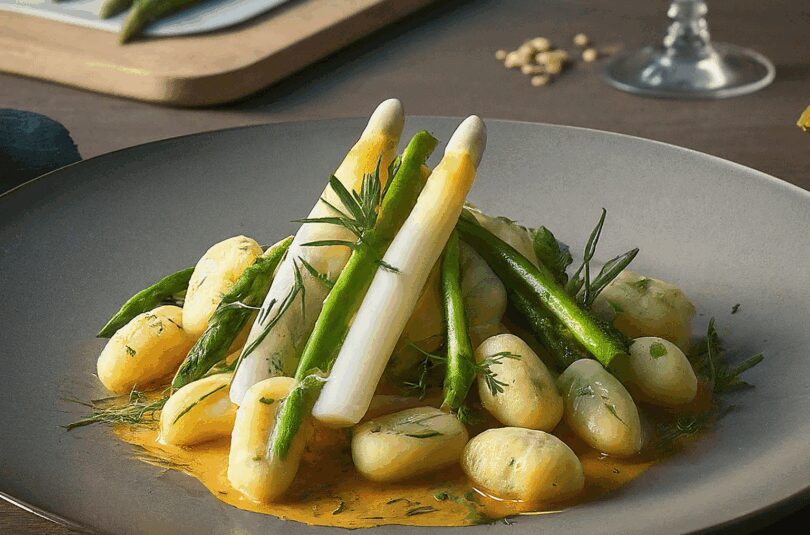 Meeresspargel – Bachsaibling mit Meeresspargel und Knoblauch-Rosmarin-Gnocchi