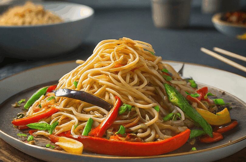 Mienudeln-–-Asiatische-Mie-Nudeln-Mit-Gemuese-Gebraten Mienudeln – Asiatische Mie Nudeln Mit Gemüse Gebraten