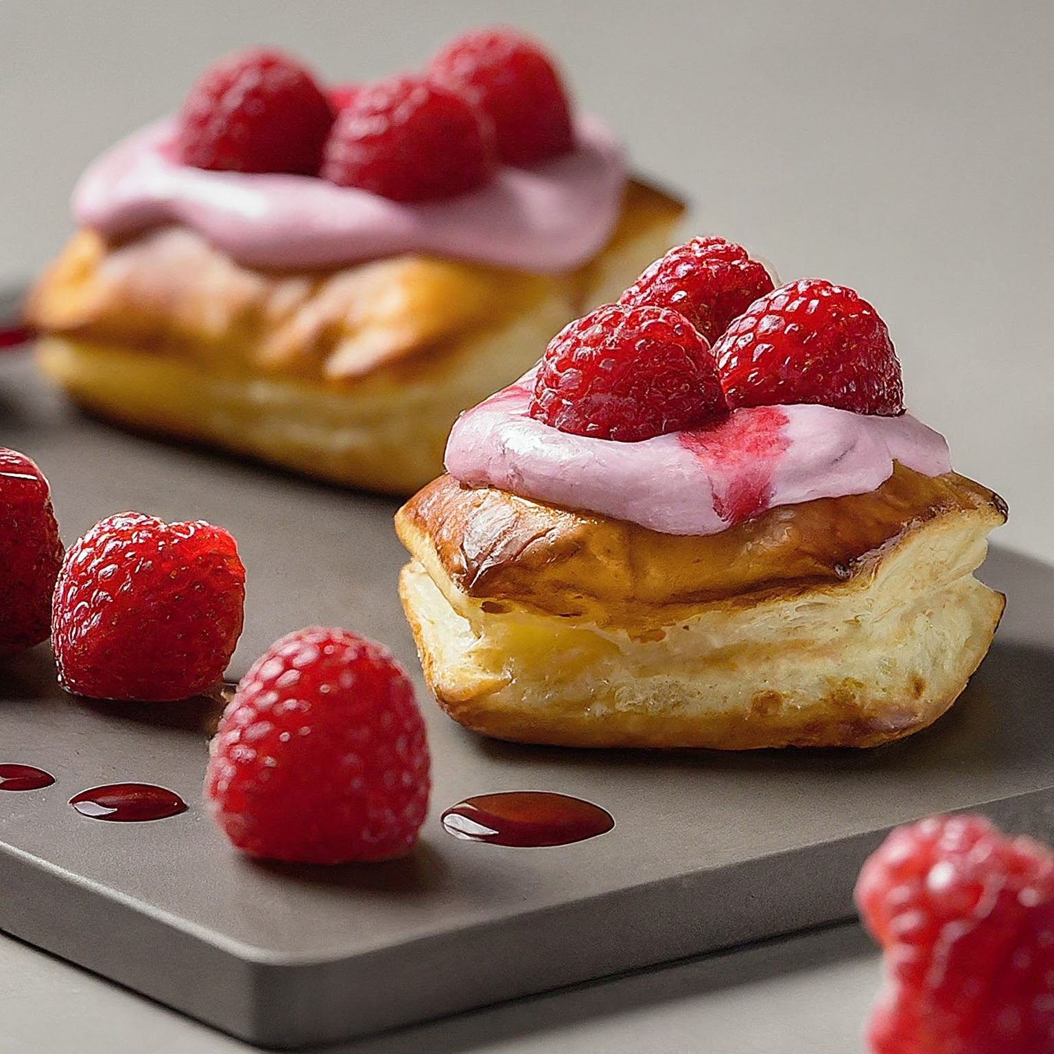 Mini-Windbeutel-mit-Milchmaedchen-Quarkcreme-und-Himbeeren Mini Windbeutel mit Milchmädchen-Quarkcreme und Himbeeren