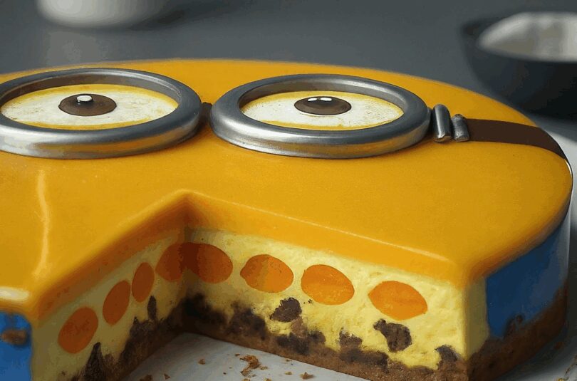 Minion Kuchen – Minion Sahne Aprikosen Torte