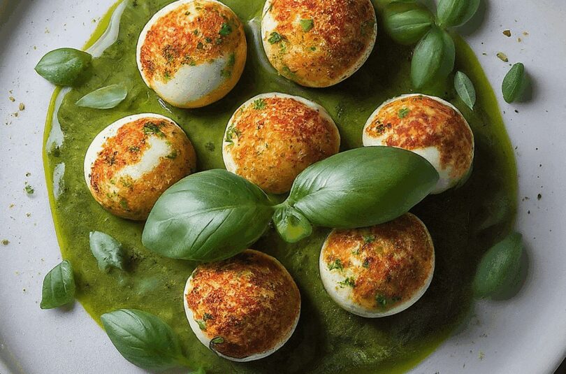 Mozzarella Hähnchen in Basilikum-Sahnesauce