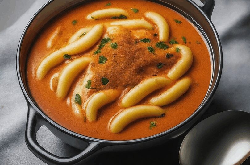 Nudeln mit Soße – Einfache Paprika Rahm Soße mit Nudeln