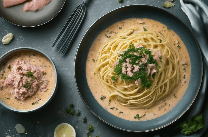 Nudeln mit Thunfisch – Spaghetti mit Thunfisch Sahne Soße