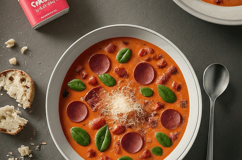 Omas Pizzasuppe (mit 1 EL Olivenöl)
